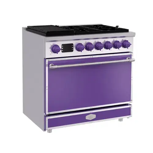 Front. Akicon - Akicon 4.2 Cu.ft Freestanding Gas Rapid Convection Range with 6 Sealed Burners and Cast Iron Grates in Dahlia Purple - Dahlia Purple.