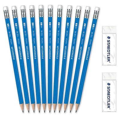 Staedtler - Norica Pre-Sharpened Wooden Pencil with Block Erasers, #2 Medium Lead, 500/Pack (13246C500)