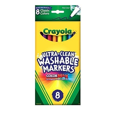 Crayola - Classic Kid's Markers, Fine Point, 8/Pack - Assorted