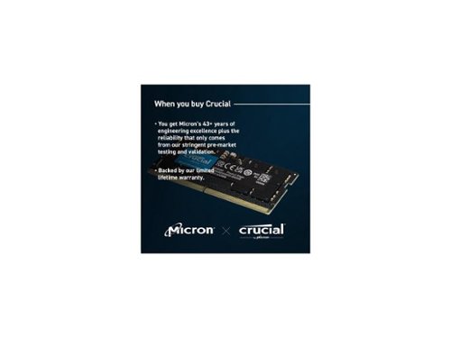 Crucial 32GB (2 x 16GB) 262 Pin DDR5 SO DIMM DDR5 4800 (PC4 38400