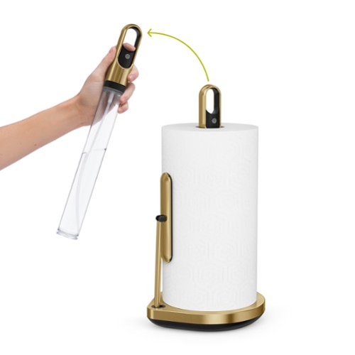 simplehuman - paper towel holder with spray - Brass-Front_Standard 