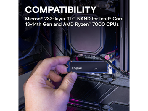 Crucial T705 2TB PCIe Gen5 NVMe M.2 SSD Up to 14,500 MB/s Game