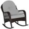 Costway - Patio Wicker Rocking Chair with Seat Back Cushions & Lumbar Pillow Porch - Mix Brown + Gray-Front_Standard