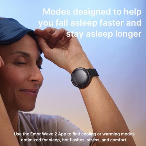Embr Wave Wave 2 Thermal Wristband Natural Relief from Hot Flashes, Night Sweats, Menopause Symptoms, Boost Sleep, Manage Anxiety - Black BUY ONLINE