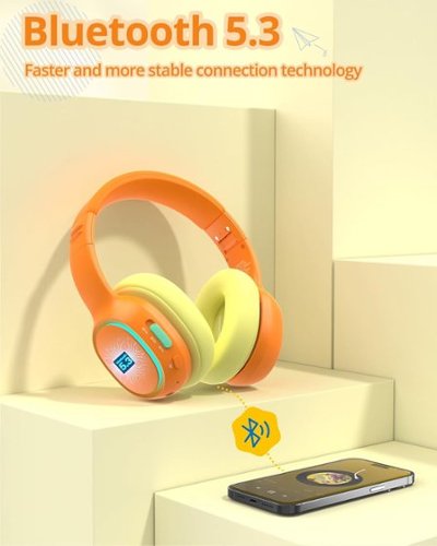 Tronsmart KH03 Active Noise Cancelling Wireless Headphones w/ 74/85/93dB Safe Volume, LED Lights, 70H Playtime for School Travel - Orange BUY IN AUSTRALIA