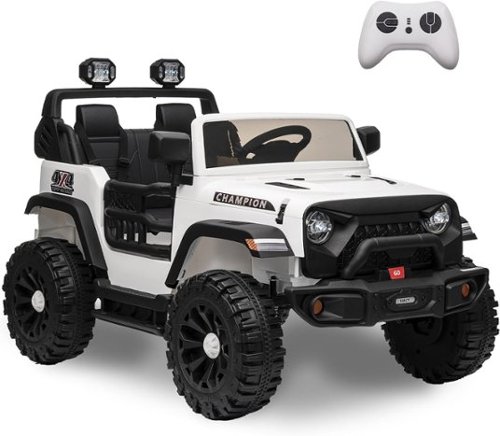GARVEE - 24V 4WD 2-Seater Ride-On Jeep for Kids, Dual 200W Motors, Remote Control, LED Lights, Bluetooth Music, 7Ah Battery - White-Front_Standard 