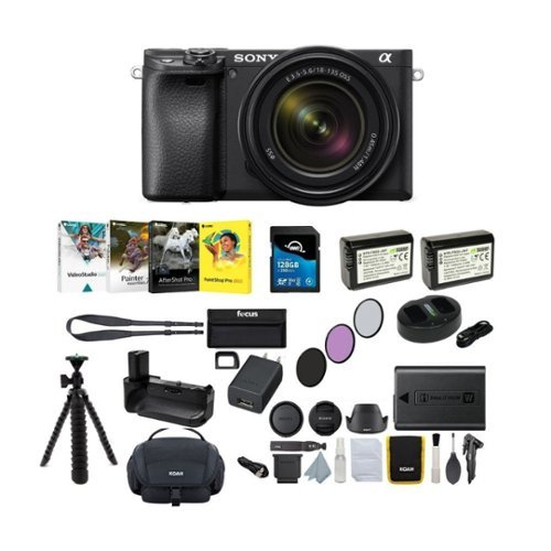 Sony - Alpha a6400 Mirrorless Digital Camera with 18-135mm Lens Bundle - Black-Front_Standard 