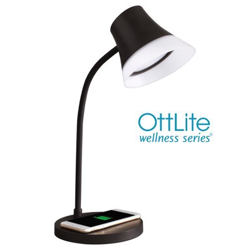 OttLite Shine LED Desk Lamp with Wireless Charging - Brown BUY IN QATAR