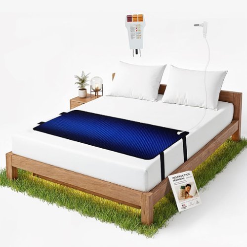 RadEnergy - Grounding Mat for Bed 28"x60" – PU Leather Earthing Sheet with 10m Wire - White-Front_Standard 