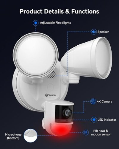 防犯カメラ Swann 4K Floodlight Security Camera Swann 4K Floodlight Security Camera Outdoor 1-Camera Hardwired