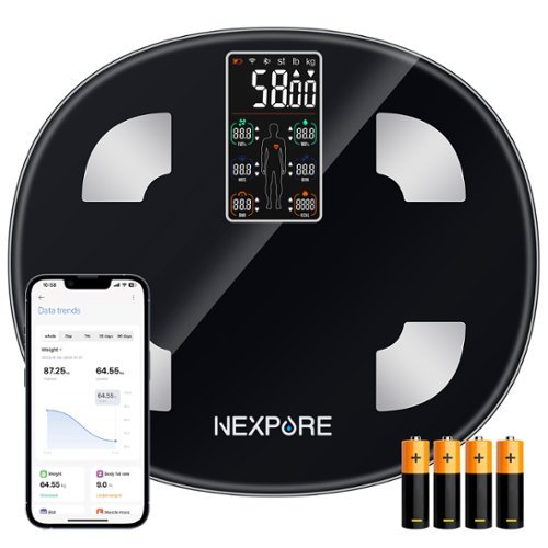 NEXPURE - Smart Body Weight Scale Digital Bluetooth BMI Body Fat Muscle Mass Analyzer 400lb Capacity-Front_Standard 