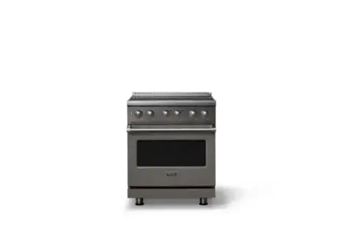 Front. Viking - 30 in. Wide 4 Elements Pro 5 Series 4.7 Cu. Ft. Freestanding Induction Convection Range - Damascus Gray - Damascus Gray.
