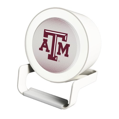 Keyscaper - Texas A&M Aggies Linen Print Nightlight Charger & Bluetooth Speaker - White-Front_Standard 