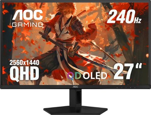 AOC - 27” QD-OLED, QHD, 240hz, G-Sync Compatible, .03ms, Gaming Monitor - Black-Front_Standard 