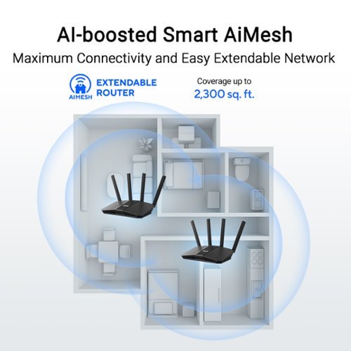 ASUS RT-BE59 BE5000 Dual-Band Wi-Fi 7 Router - Black WORLDWIDE DELIVERY