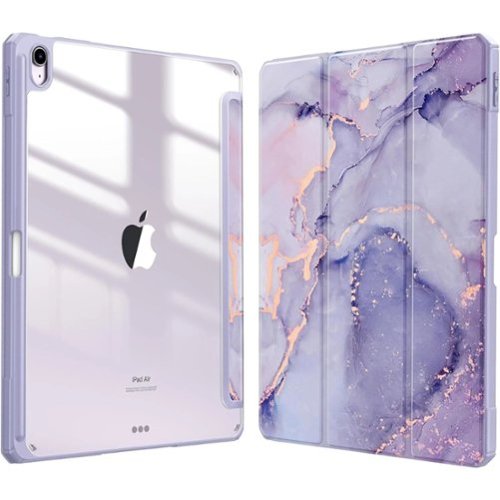 Kitcheniva - Shockproof Hybrid Slim Case For iPad Air 13 Inch M3 2025 Clear Shell Cover - Lilac Marble-Front_Standard 