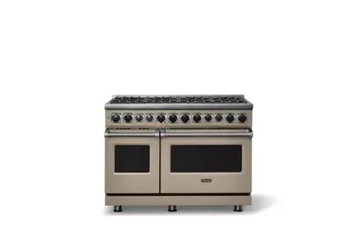 Front. Viking - 48 in. Wide 8 Burner Dual Fuel Sealed Burner Range - Nantucket.