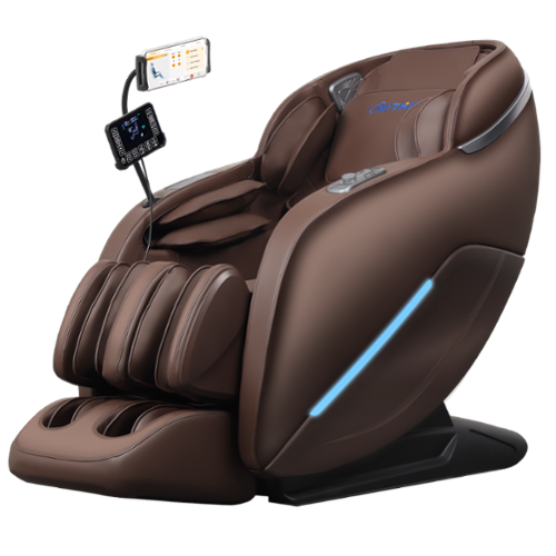 MassaMax - Mythia 2026 Full Body Massage Chair,Zero Gravity with Heat Therapy,Foot Roller Massage - Brown-Front_Standard 