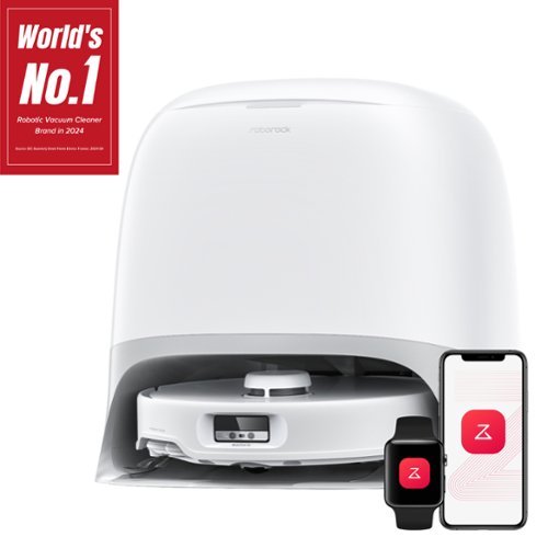 Roborock - Robot Vacuum and Mop with Self-Washing & Emptying Dock, Built in Voice Assistant, Zero-Tangling Brush, Scheduled Clean - White-Front_Standard 