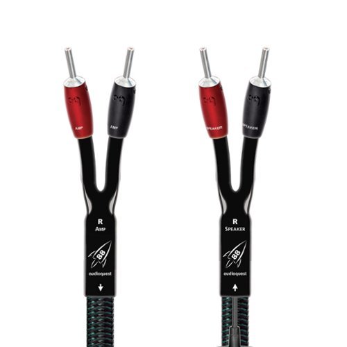 AudioQuest - Rocket 88 Full-Range 9' Analog Speaker Cable w/ SureGrip 500 Connectors with Banana to Banana Connectors - Green on Black-Front_Standard 