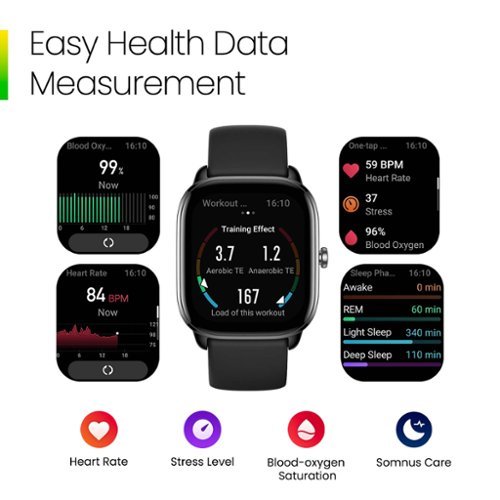 Amazfit GTS 4 Mini Smartwatch 41.9 mm Aluminum Alloy - Midnight Black BUY IN FRANCE