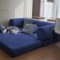 KERDOM - 78 Inch W Sectional Modular Sofa, 3-4 Person Corduroy Sofa Bed Foldable, High Rebound Density Sponge Sofa, Block Couch - Navy Blue-Front_Standard