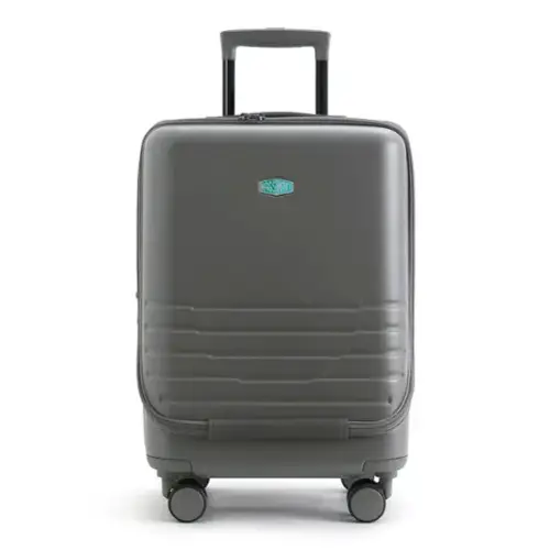 Front. Bagsmart - Getaway 20" Carry-on Front-Opening Luggage, Expandable Hardside Suitcase with 15.6 Inch Laptop Compartment & TSA Lock - Dark Charcoal Gray.