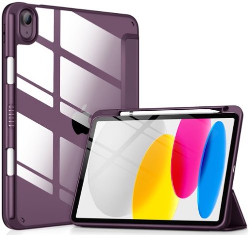 DTTO - Case for iPad (A16) 11-inch 2025 and iPad 10th Generation 10.9 Inch 2022, Clear Back and TPU Shockproof Frame Cover - Deep Purple-Front_Standard 