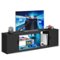 Bestier - 70" Gaming TV Stand with Storage and LED Light Strips Up to 75" Entertainment Center - Black-Front_Standard