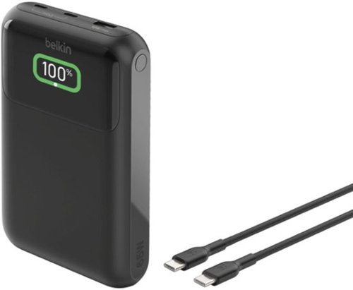 Belkin - BOOST↑CHARGE Pro 3-Port Laptop Power Bank 20k Portable Charger, 65W for MacBook, iPhone, Nintendo Switch 2 & More - Black-Front_Standard 