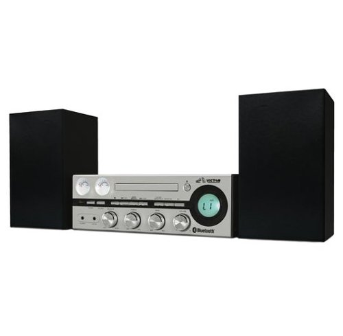Victor Audio - Victor Milwaukee Desktop Stereo System - Silver-Front_Standard 