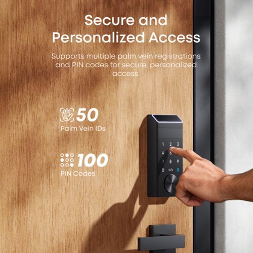 eufy FamiLock E35 Thumb-Turn Smart Lock Deadbolt with Palm Scan for keyless entry (Compatible with Smart Devices) - Black SHOP ONLINE