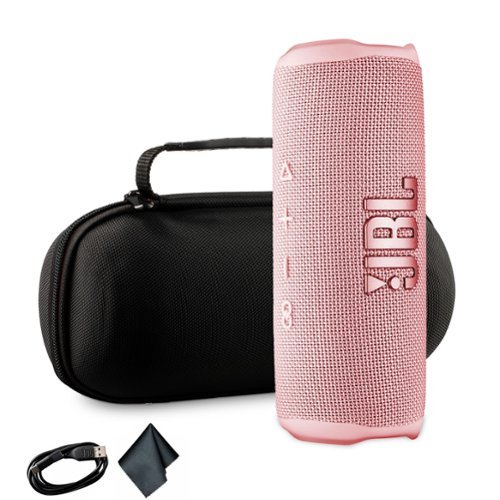 JBL - Flip 6 Portable Bluetooth Speaker, deep bass, IPX7 waterproof, for home with Travel Case - Pink-Front_Standard 