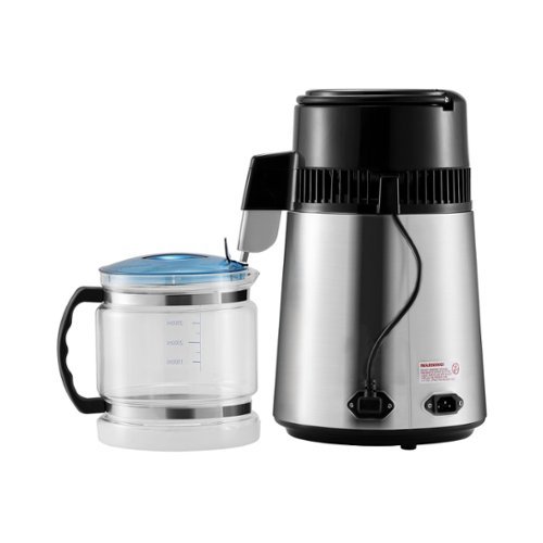 Mirfee - 4L Stainless Steel Water Distiller, 750W Countertop Pure Water Making Machine, Silvery - Silver-Front_Standard 