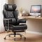 CloudRest Pro - 400lbs Heavy Duty Office Chair Faux Leather Wide Ergonomic Comfy Executive Chair - Black-Front_Standard