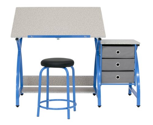 Studio Designs - Comet Center Craft Desk - Blue/Gray-Front_Standard 