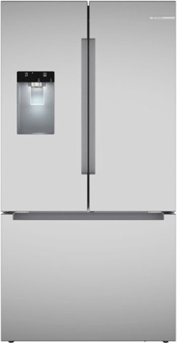 Bosch - 100 Series 26 Cu. Ft. Bottom Freezer French Door Smart Refrigerator with External Ice and Water - Stainless Steel