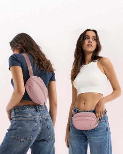 tomtoc SlingBean-T32 1.5L Sling Bag with RFID Blocking, Belt Bag Fanny Pack Waist Bag Crossbody Bag for Travel, Everyday - Pink BUY IN MIDDLE EAST