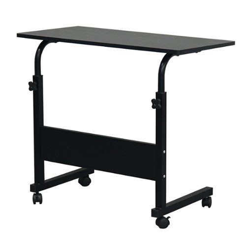 Winado - 31.5" Home Side Table Sofa End Cart Laptop PC Rolling Computer Desk Stand Coffee Tray Hight Adjustable 27.5"- 37.8" - Black-Front_Standard 