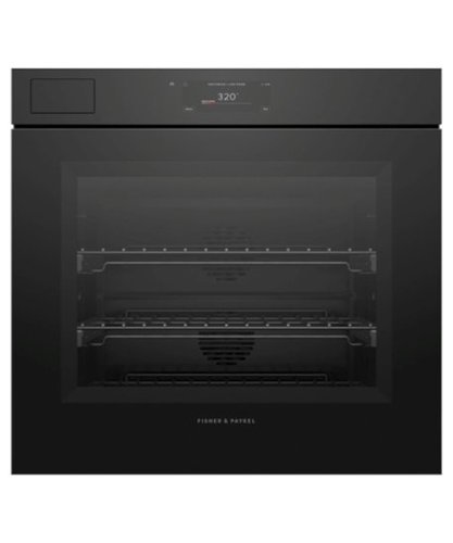 Fisher & Paykel - 30" 4.9 cu. Ft. Single Oven w/ Steam Assist, 6.8" Touchscreen, Self-Cleaning, Handleless - Minimal (Soft - Black