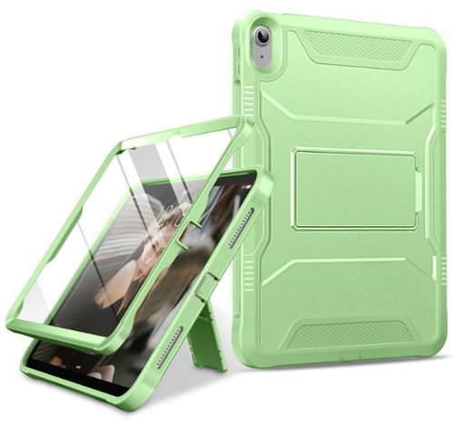 DTTO - Shockproof Case for iPad A16 11-inch & ipad 10th10.9-inch with Built-in Screen Protector, Full Body Protective Cover - Matcha Green-Front_Standard 