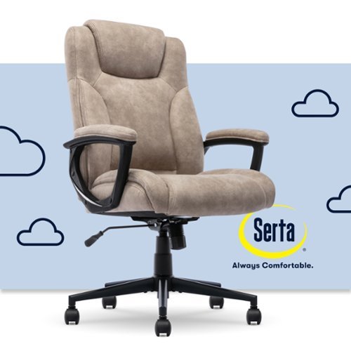 Serta - Comfort Eco Ergonomic Executive Smooth Velvet Office Chair - Light Brown-Front_Standard 