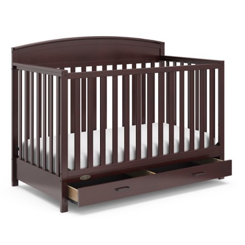Graco - Benton 5-in-1 Convertible Crib with Drawer - Espresso-Front_Standard 