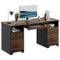 Bestier - 59" Wide Office Desk with Four Drawers and File Drawer Computer Desk - Cherry-Front_Standard