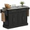 Homcom - Rolling Kitchen Island Cart with Cabinets and Drawers - Black-Front_Standard
