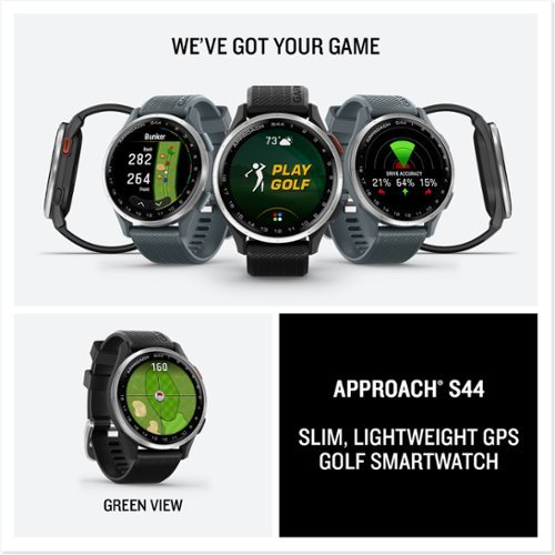 Garmin Approach S44 GPS Smartwatch 43mm Anodized Aluminum - Silver Aluminum Bezel with Twilight Silicone Band GLOBAL SHIPPING