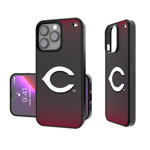 Keyscaper - MLB - Cincinnati Reds Linen Logo iPhone Bump Case - 16 Pro Max - Black-Front_Standard 