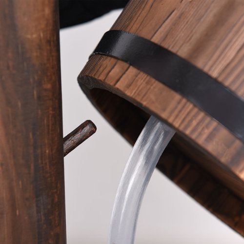 Costway Garden Rustic Wishing Well Water Fountain Wooden Outdoor Electric Backyard Pump - Brown BUY ONLINE