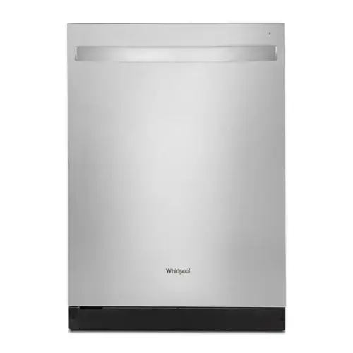 Front. Whirlpool - 24 inch Quiet Dishwasher with 3rd Rack - Fingerprint Resistant Stainless Steel.
