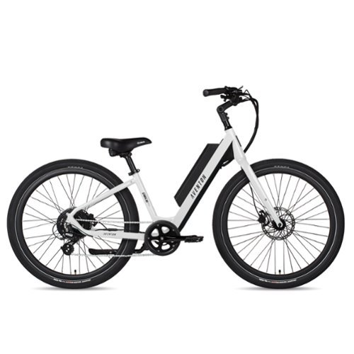 Aventon - The 2021 Pace 500 Step-Through Ebike w/ 40 mile Max Operating Range and 28 MPH Max Speed - Small/Medium - Chalk White-Front_Standard 